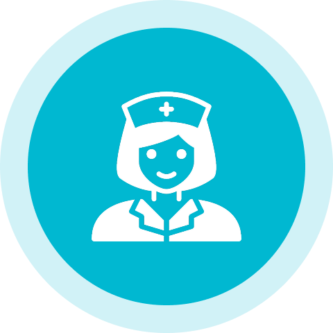 A nurse is shown in this picture.